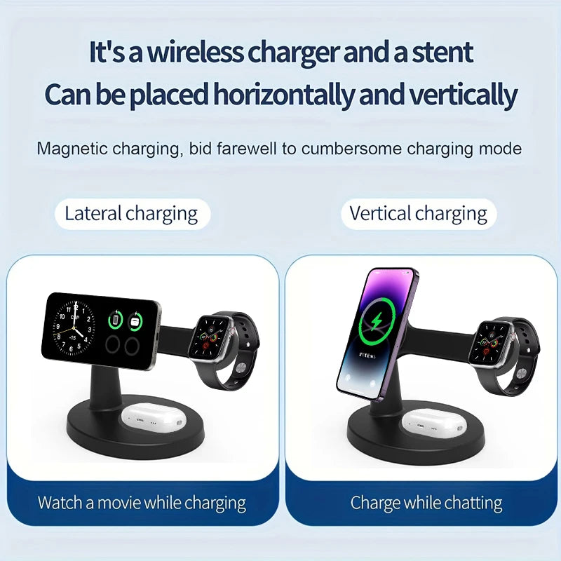 Support de chargeur magnétique sans fil 3 en 1 pour iPhone /watch/airpods