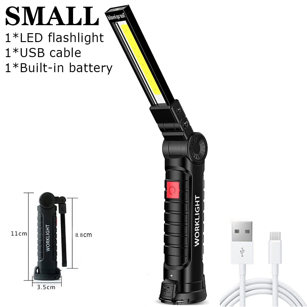 Lampe torche LED COB pliable