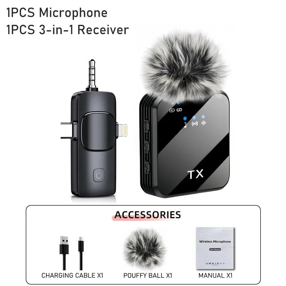 Microphone 3 en 1 pour iPhone/Android