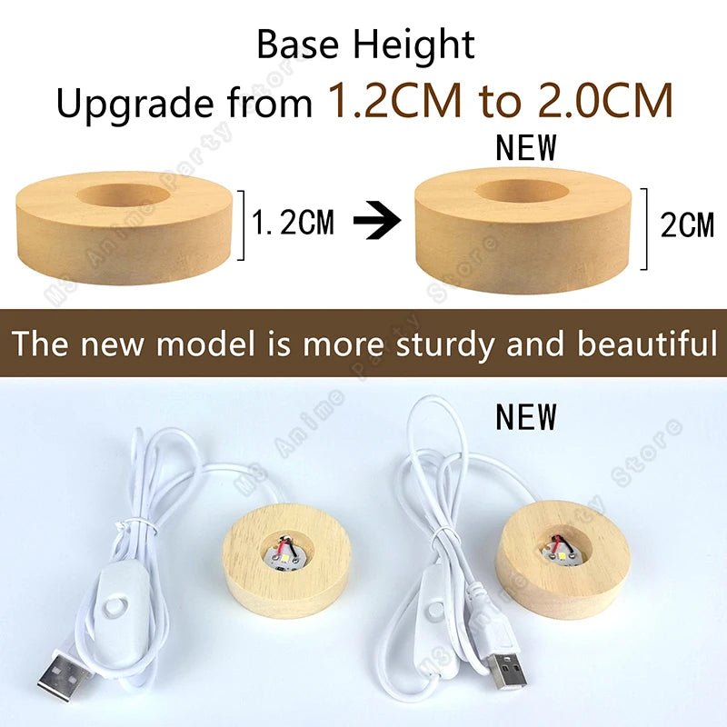 Lampe de chevet LED 3D boule de cristal unique