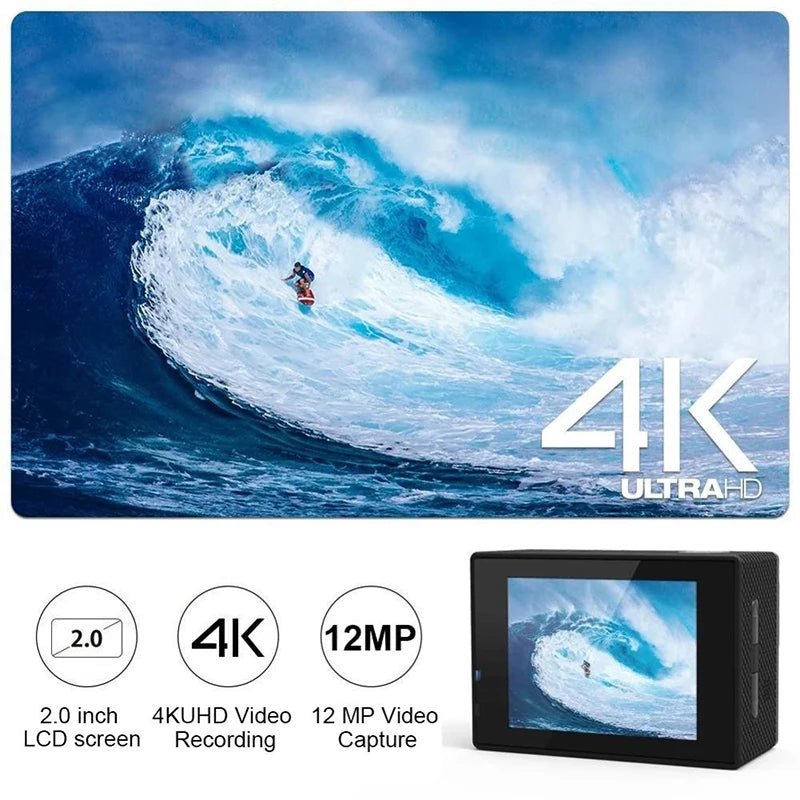 Caméra d'action Ultra HD 4K/30fps WiFi