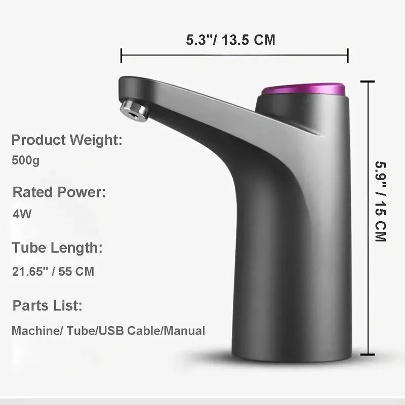 Distributeur d'eau portable de 5 gallons avec chargement USB