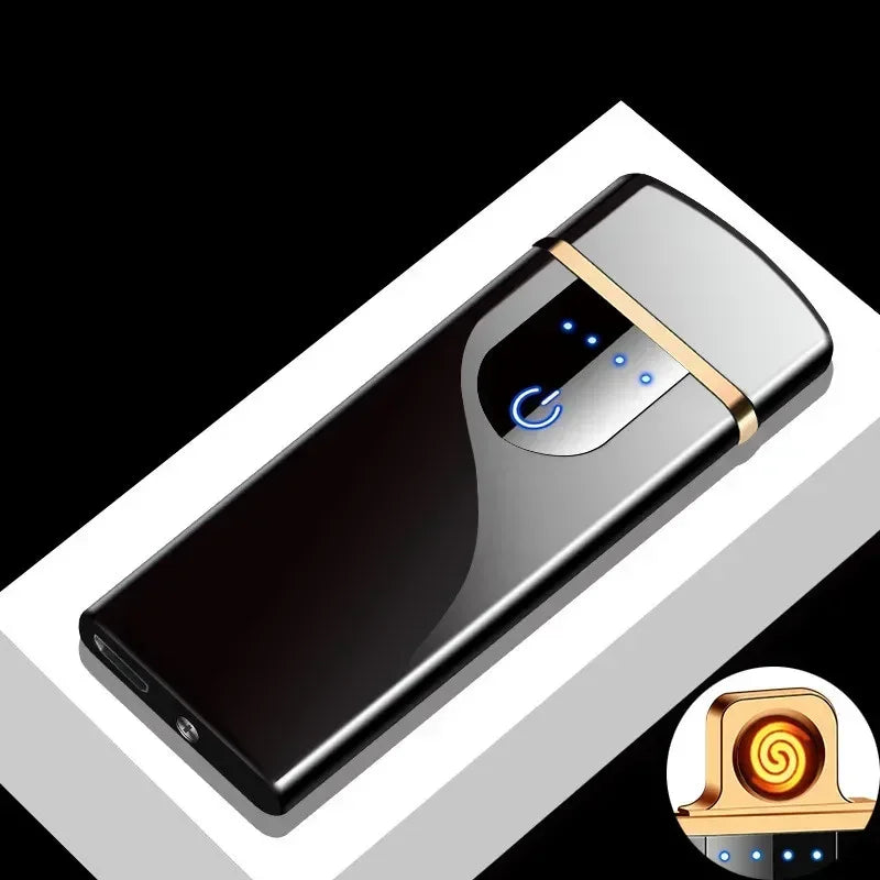 Briquet électrique coupe-vent en métal