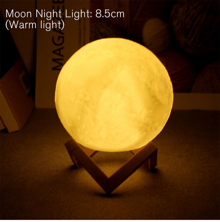 Lampe LED en forme de lune de 8 cm